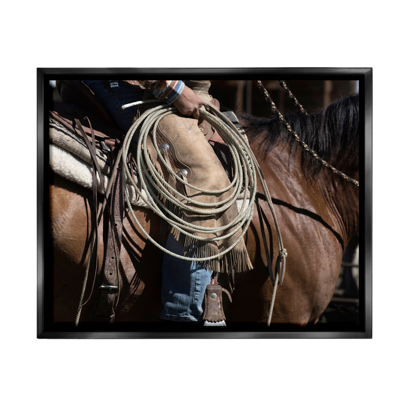 «Latitude Run® Southwestern Cowboy & Lasso», art mural sur toile flottante par Lisa Dearing, H 17 po x l 21 po x P 1,7 po