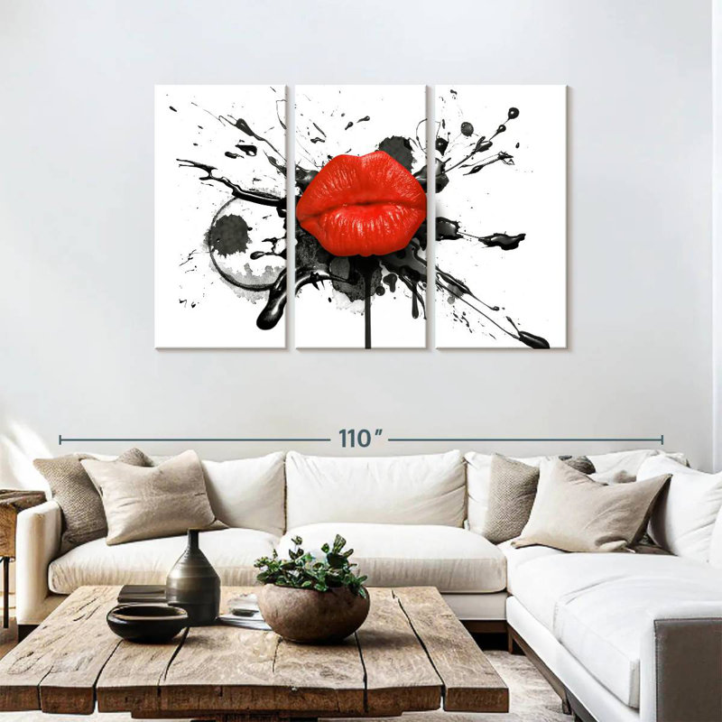 Shuttleworth Smacking Red Lips, 48" H x 74" W
