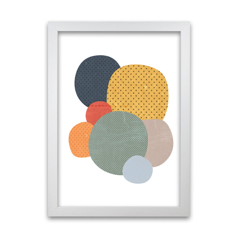 Fun Abstract Nursery Shapes Original - Print, 59cm H x 42cm W x 3cm D, White Frame