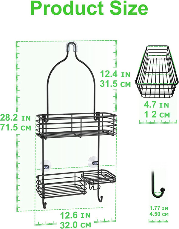 Rebrilliant Mahleek Suction Stainless Steel Shower Caddy