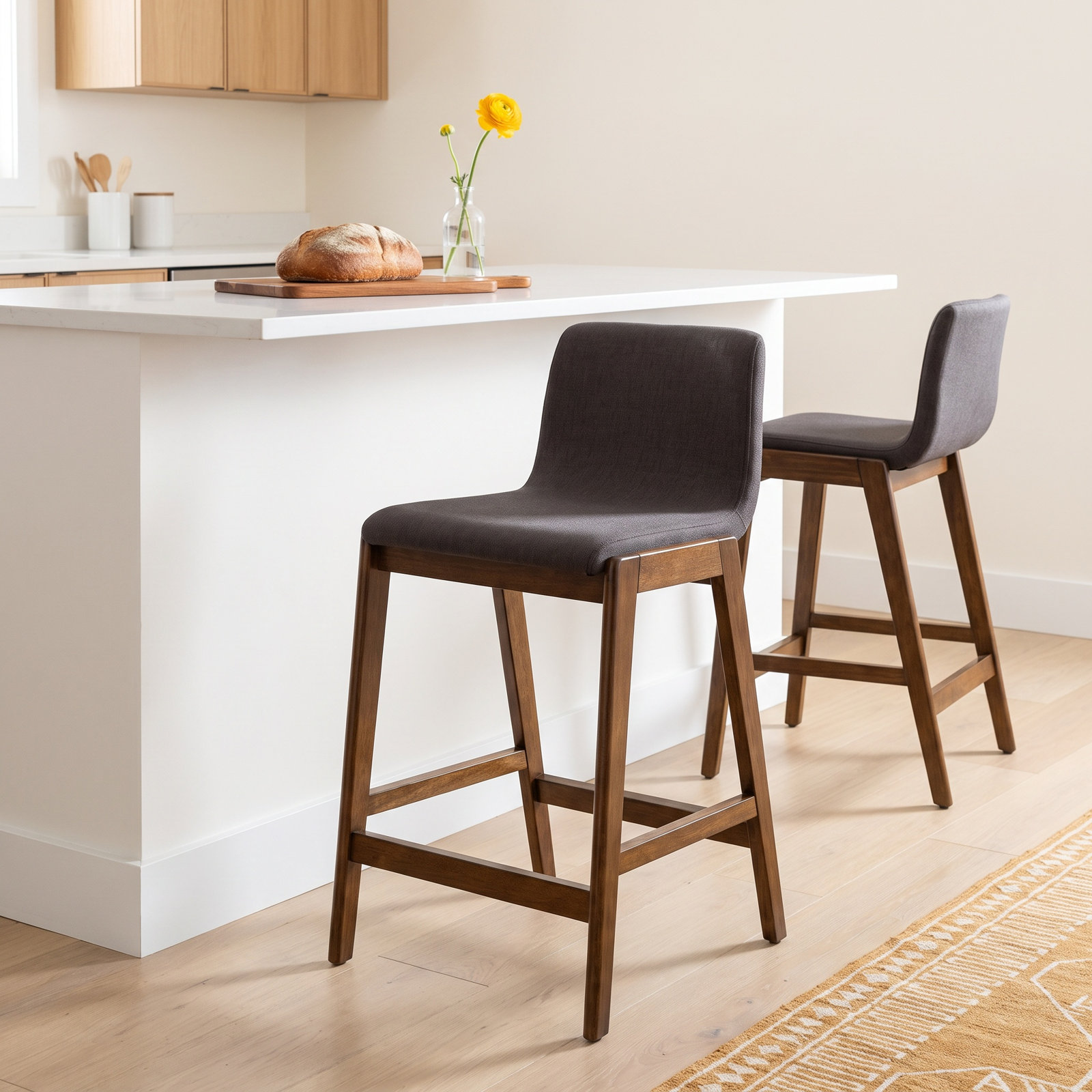 Nicoletta 25" Bar Stool, Gray