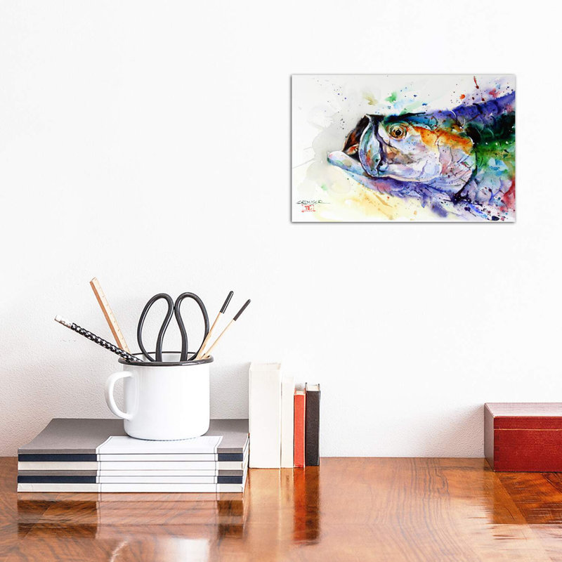 «Fish», reproduction d'art encadrée, Toile tendue, H 18 po x l 26 po x P 1,5 po