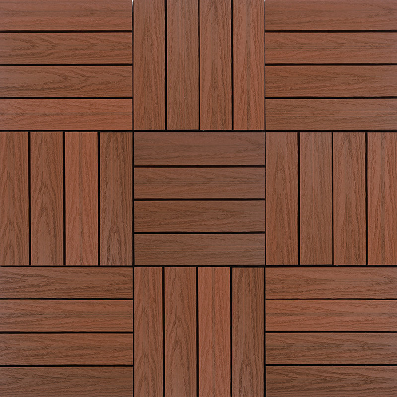 Carreau de terrasse à emboîtement en composite 12 "x 12" UltraShield Naturale, Acajou Hondurien