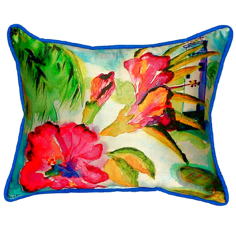 Lighthouse and Florals Indoor/Outdoor Lumbar Pillow
