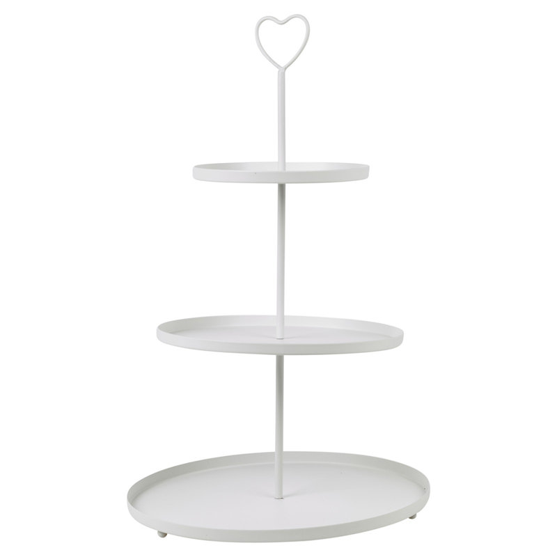 3 Tier White Metal Cake Display Stand