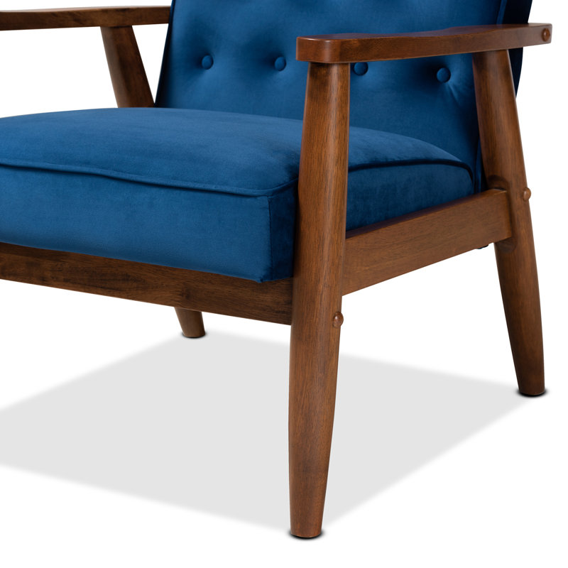Upholstered Armchair, Navy Blue