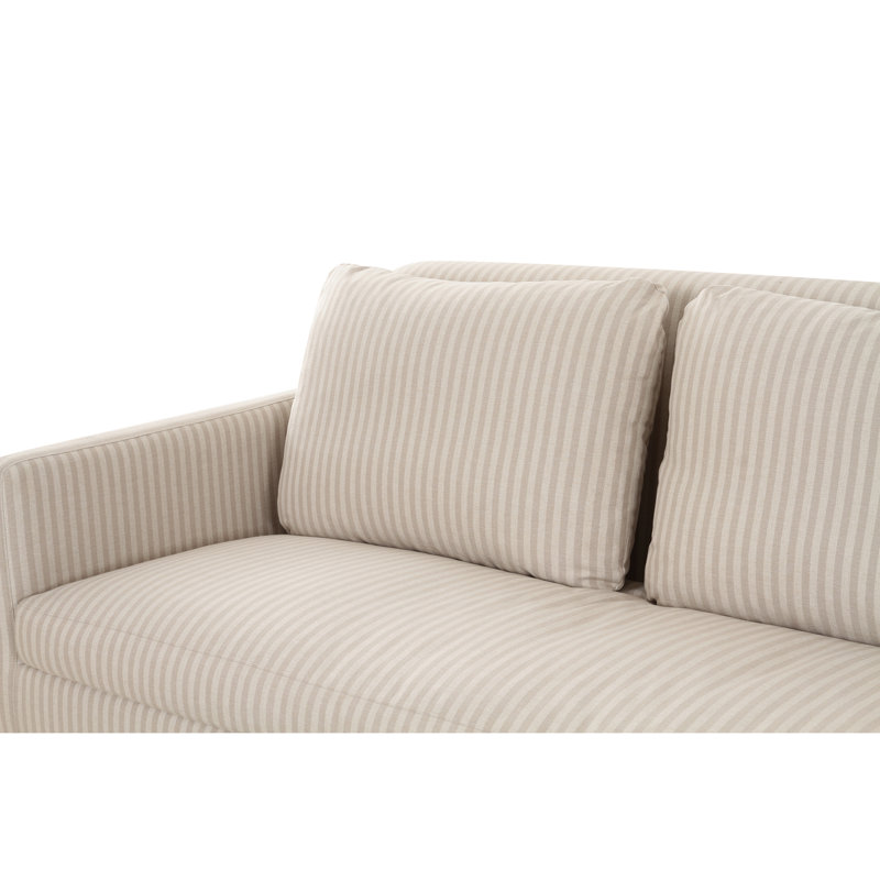 Pellicano 98'' Sofa, Beige Stripe Polyester