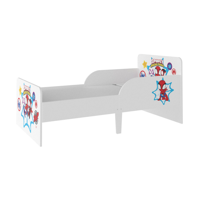 Spidey and His Amazing Friends Toddler Bed - Sturdy Engineered Wood Construction, Guarded Sides, Wooden Slats, Fits 140cm x 70cm Mattress (Mattress not included)
