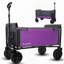 Chariot tout-en-un convertible pliant à 4 roues avec siège et laisse pour chien - Chariot utilitaire pliable robuste pour le camping, la plage, le magasinage - Siège polyvalent et espace de rangement, mauve / gris