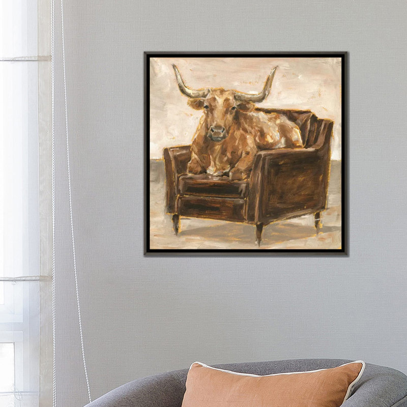 " Refined Comfort III " by Ethan Harper, 26'' H x 26'' W x 1.5'' D, White Framed, No Mat