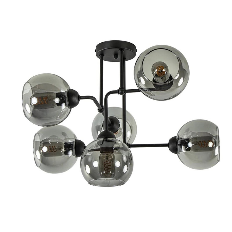 Chillicothe Glass Semi Flush Mount, Black