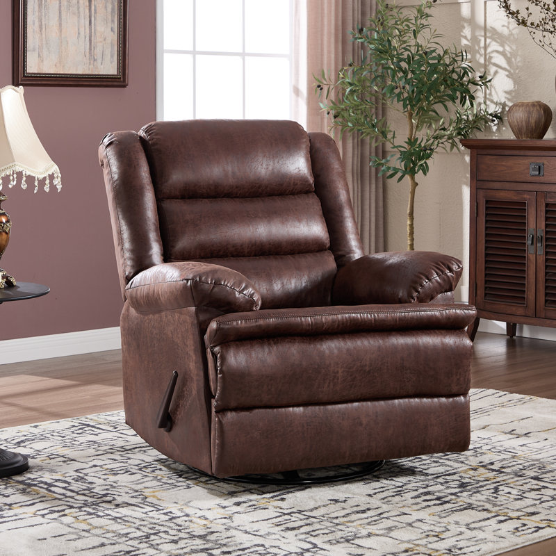 Fauteuil inclinable manuel pivotant 35,8 po, Brun-roux