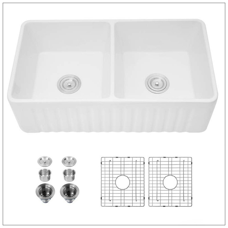 Farmhouse/Apron Front White Ceramic Kitchen Sink