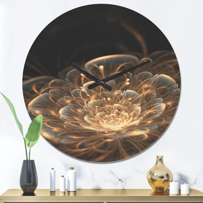 Horloge murale Fractal Flower with Rays, Très grand
