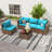 Dinyu Wicker 4 - Person Modular Patio Conversation Sets with Cushions-1494047099