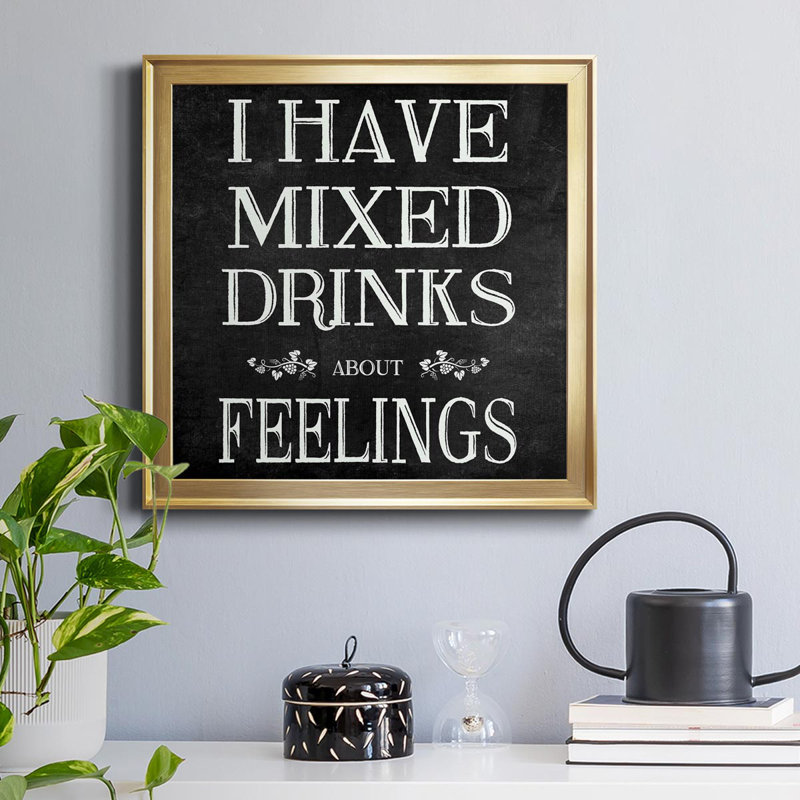 " Mixed Drinks ", Gold, 17.5" H x 17.5" W x 1.5" D