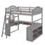 Lit mezzanine double en bois avec bureau-1800710505
