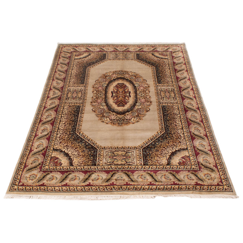 Tapis rectangulaire unique en laine 6 pi x 9 pi 2 po Aretia