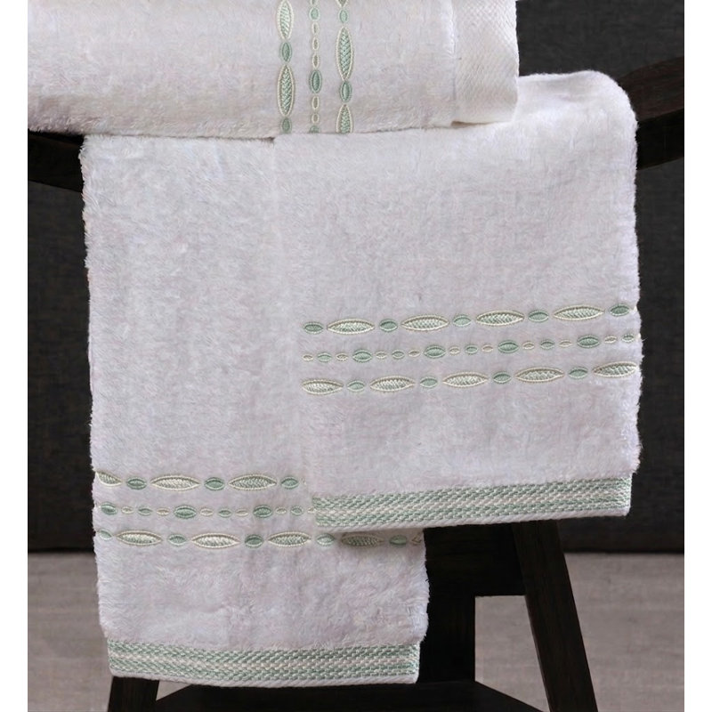 Sole 100% Cotton Towel, Guest Towel, White / Crystal Cove