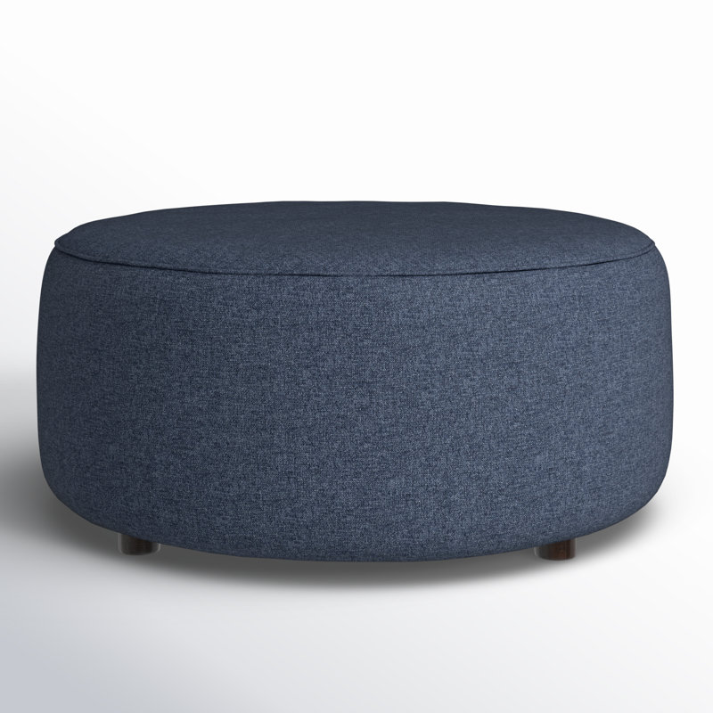Murano Upholstered Ottoman, Hero Indigo