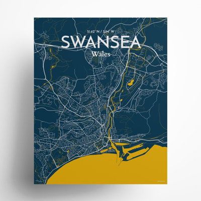 Swansea City Map, impression