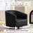 27.6" Wide Upholstered Swivel Barrel Chair with Solid Wood Base-1680354532