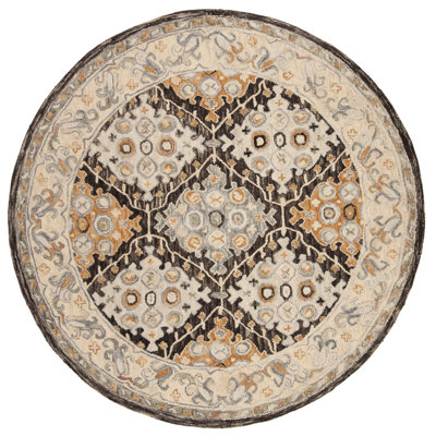 Tapis oriental beige / brun en laine / coton touffeté à la main Vahakn