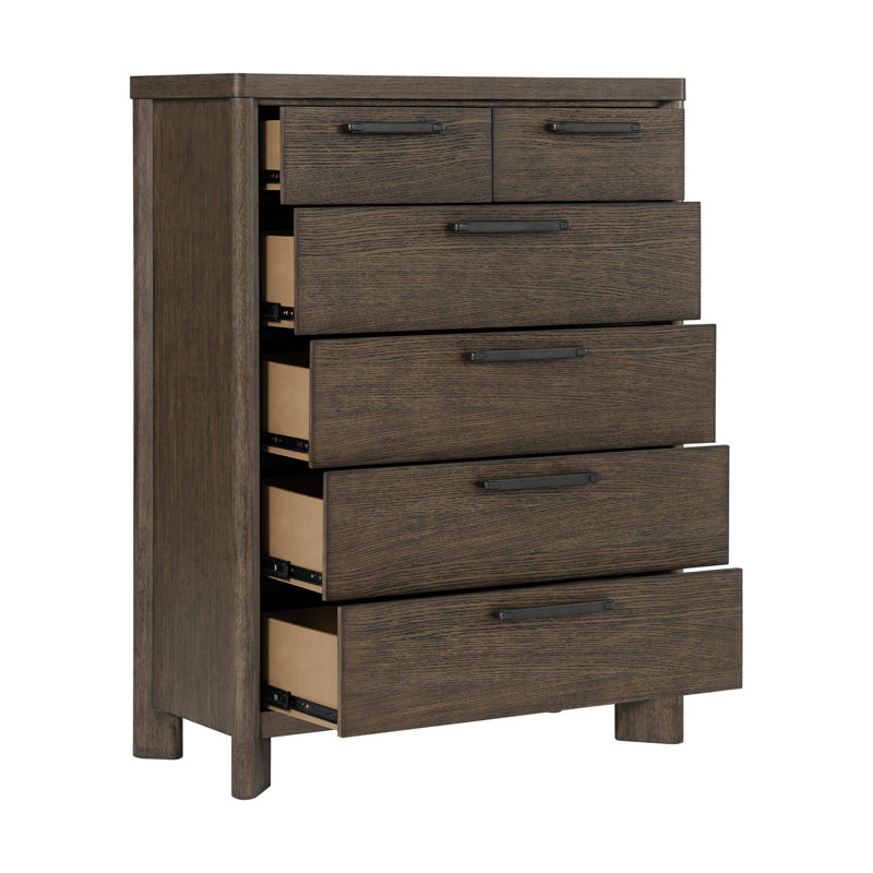Commode 6 tiroirs Julira, Dark Oak
