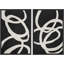 «Black White Spiral Ring Circle Collage Abstract Shapes Illustration», reproduction encadrée sur toile, 2 pièces-91069202-91069203