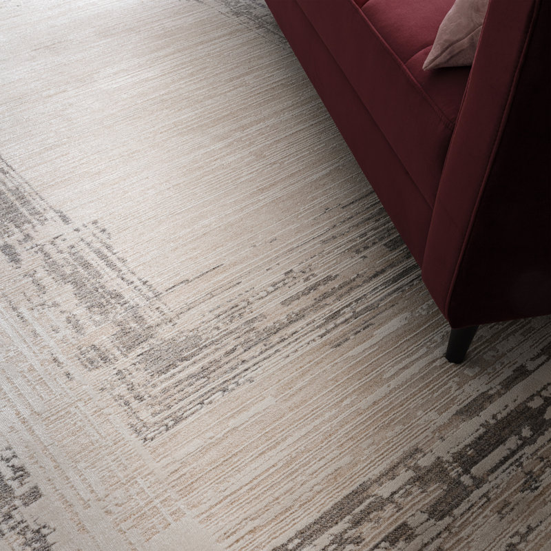Strava Vintage Rustic Sketched Border Polyester Area Rug - Modern Boho Living & Dining Room, Rectangle 200 x 300 cm