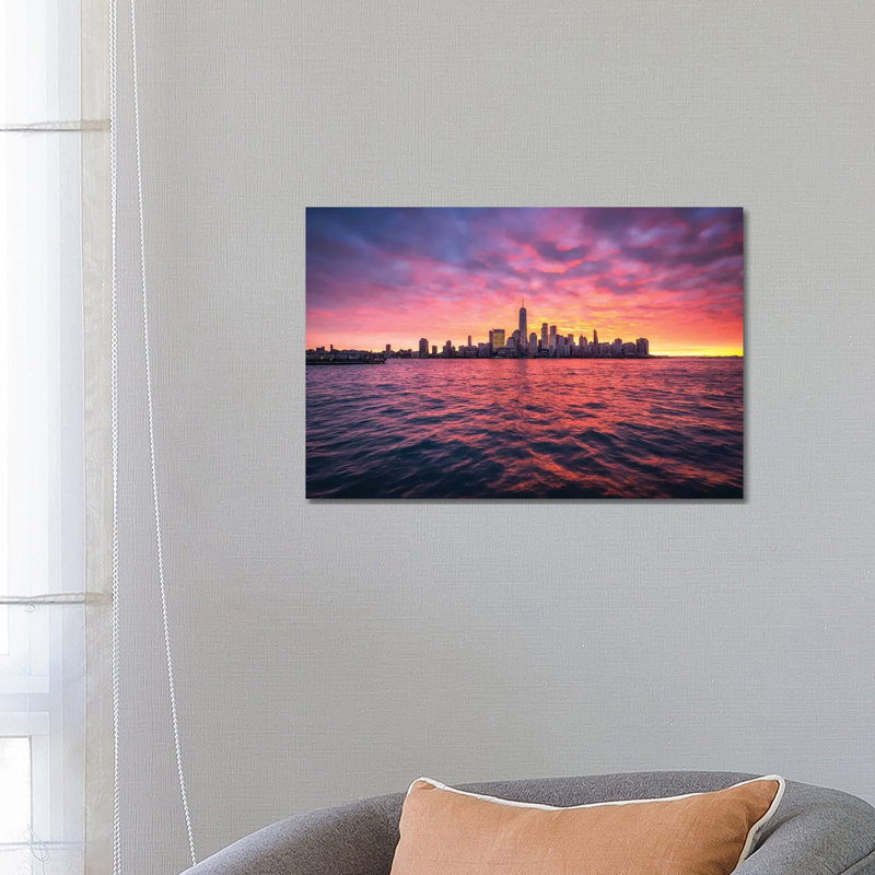 Manhattan Skyline At Sunrise by Jan Becke - Wrapped Canvas Gallery-Wrapped Canvas Giclée, 45.72cm H x 66.04cm W
