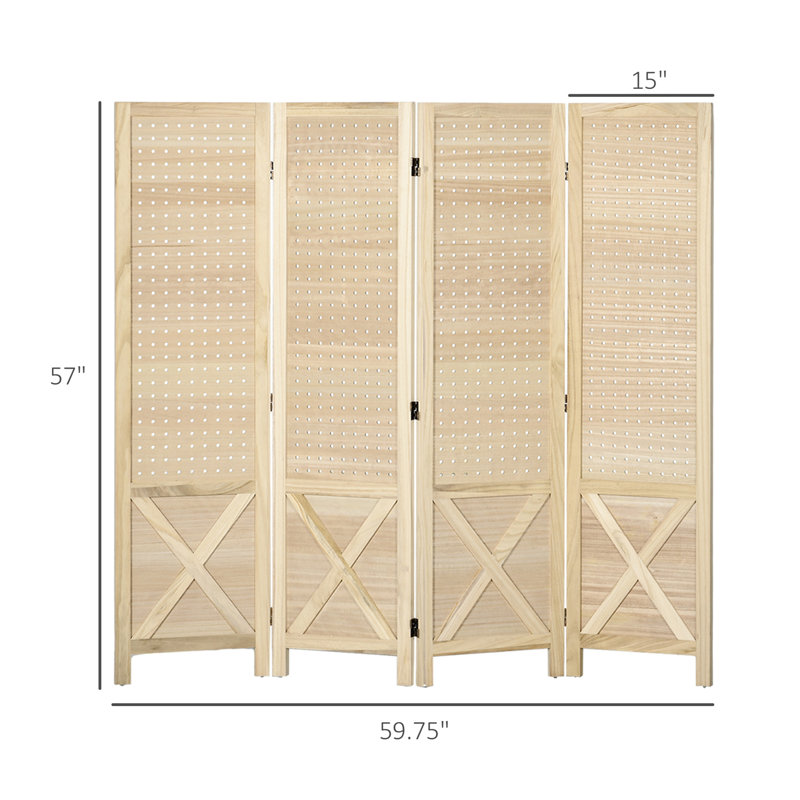 4 Panel Pegboard Display Room Divider