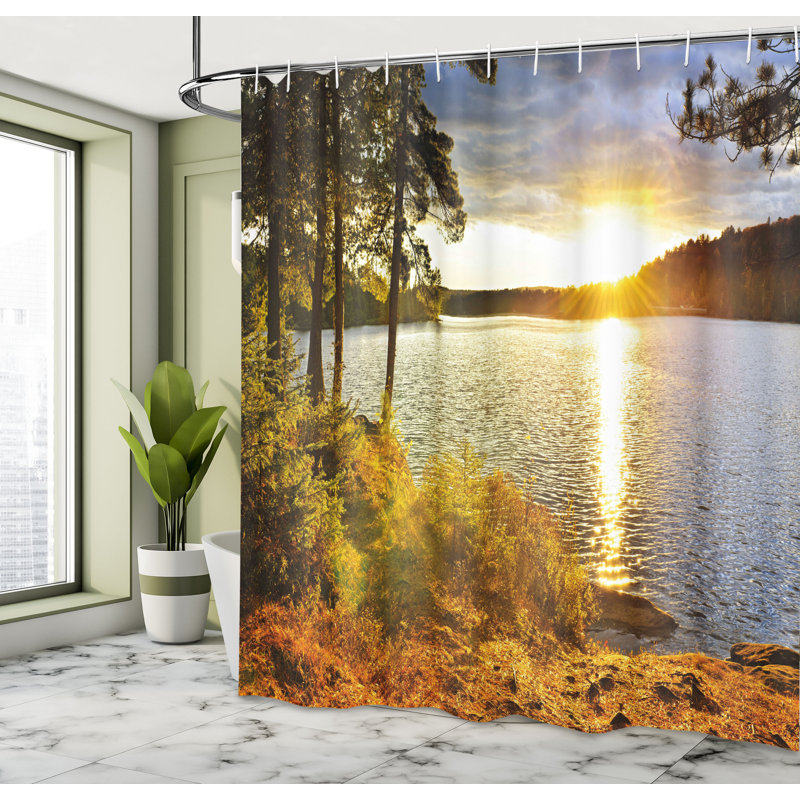 Shower Curtain with Hooks Included, 84"H x 69"W
