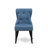 5-Piece Dining Table Set Contains a Mid Century Dining Table and 4 Blue Linen Fabric Midcentury Modern Dining Chairs with Button Tufted Back - Black Finish-1330912340-1330912426-1333752359