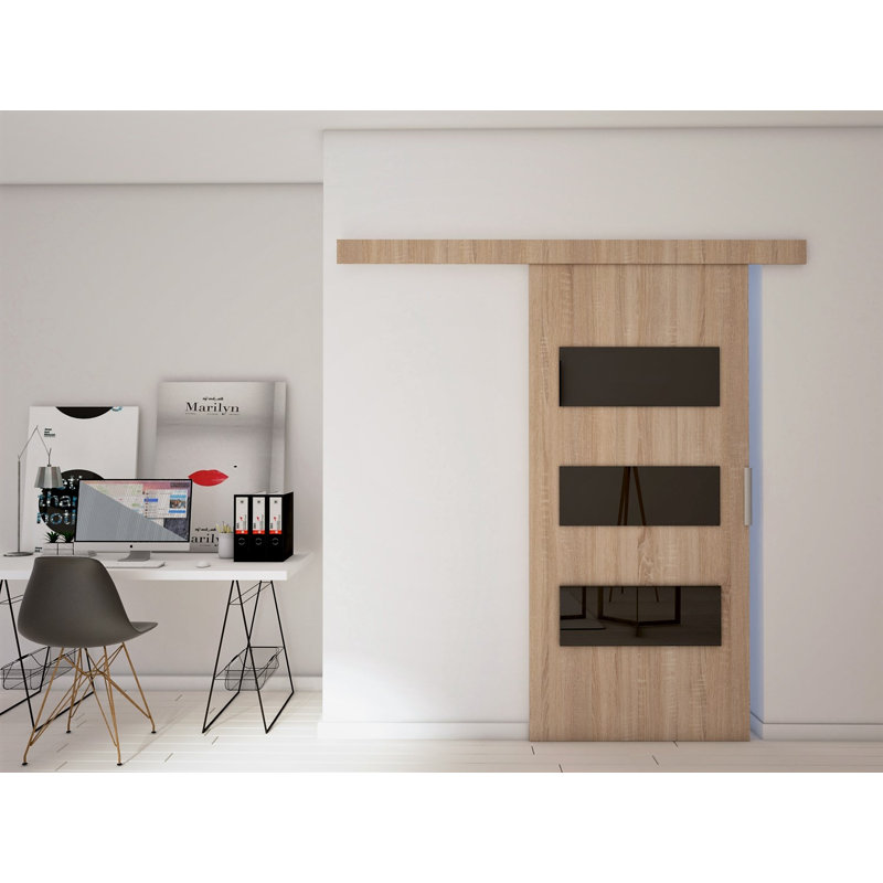 Caspian Veneers Sliding Doors, 205cm H x 106cm W x 1.6cm D, Sonoma Oak