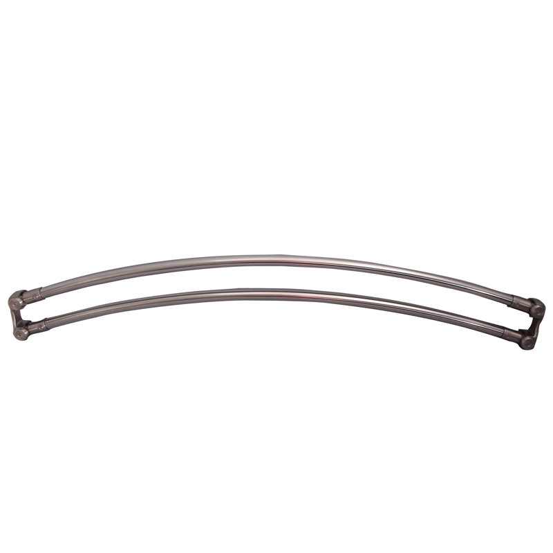 Double tringle à rideau de douche réglable incurvée de L 72 po, Nickel brossé