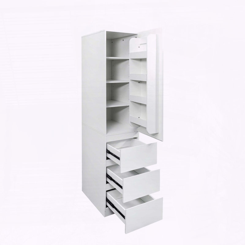 Armoire de rangement de cuisine avec portes, tablettes et tiroirs