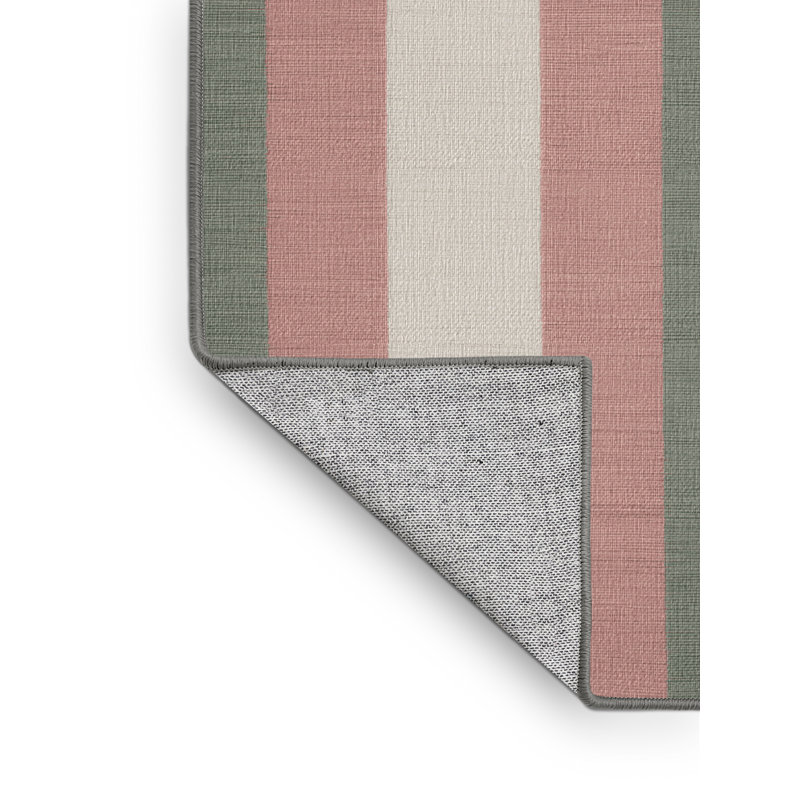 Tapis brun à carreaux lavable à la machine, Rond 7 pi