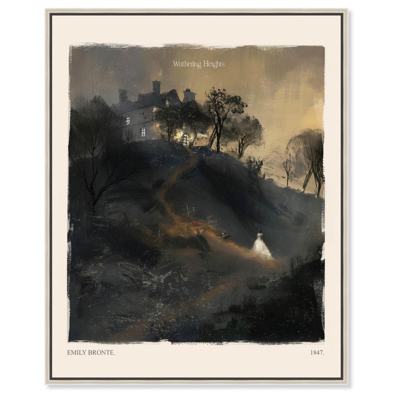 Toile Wuthering Heights par Art Remedy, H 21 po x l 17 po, Doré, Cadre flottant