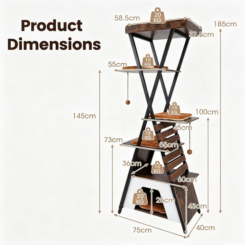 185 cm H Cat Tree / Condo