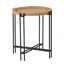 Table d'appoint ronde 21,5 "x 24" avec plateau en bois, table de bout pour la chambre à coucher du salon