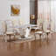 Table de salle à manger en faux marbre avec base en acier inoxydable, pour 6 personnes-1598231795-1598231799