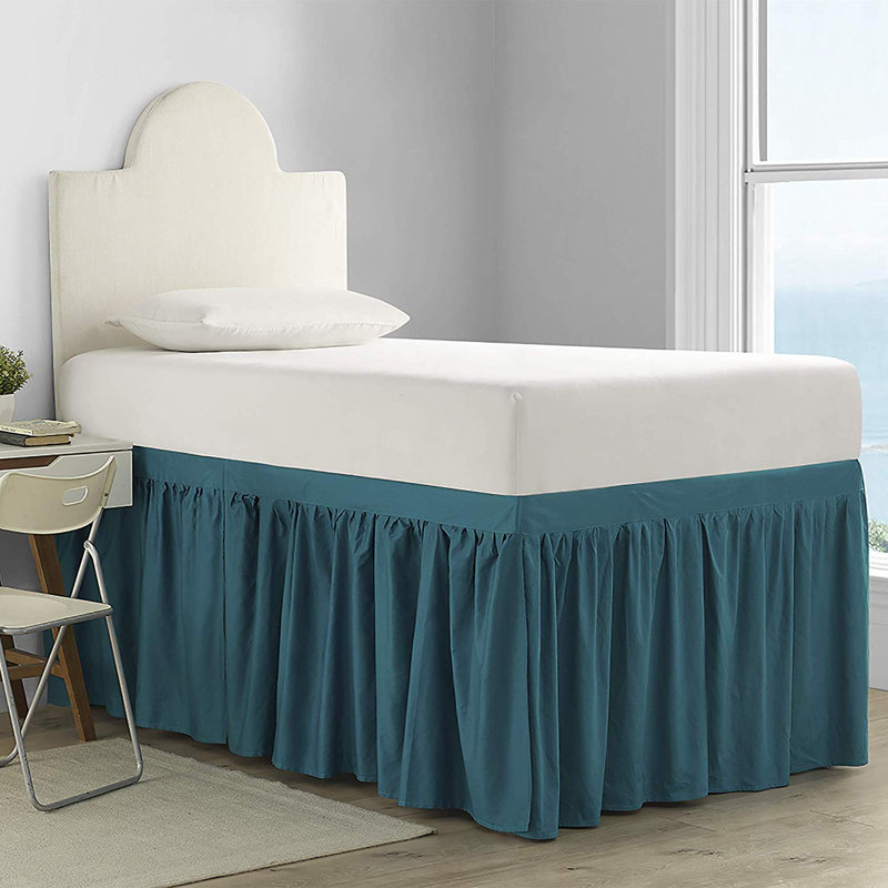 Tailored Wrap Around Bed Skirt, Ocean Depths Teal, Twin XL