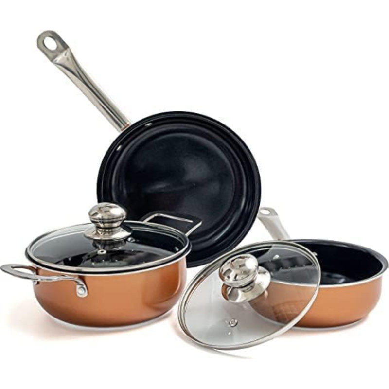 Ideal Products Shop Non-Stick Copper Pot Set