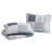DESIGN STUDIO Lido Patch Blue/Grey All-Season Reversible Cotton Quilt Set -1574141678