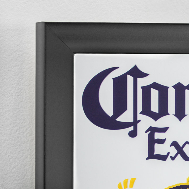 Corona Extra Screen Printed Wall Mirror with Black Frame