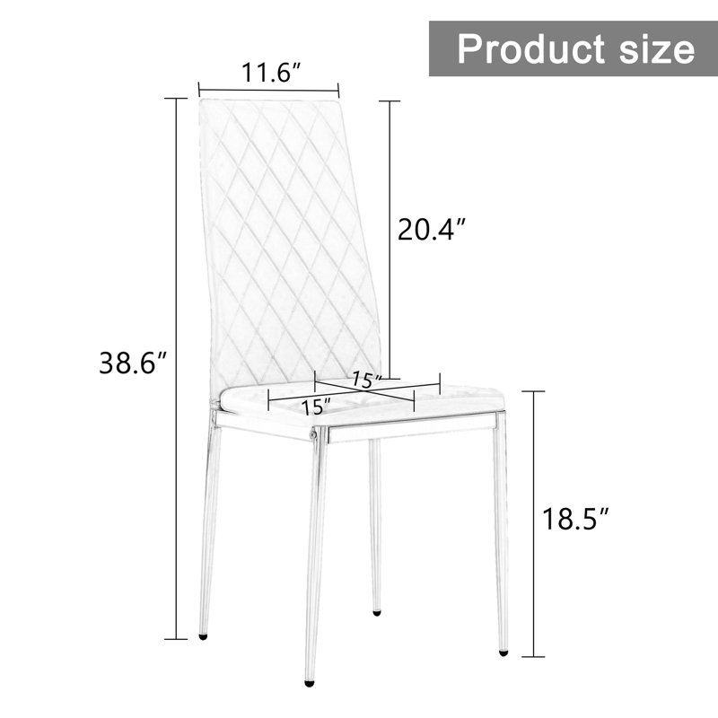 Bernovich PU Upholstered Metal Side Chair,  White