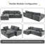 Canapé modulaire en L en chenille Boneless-1435157145