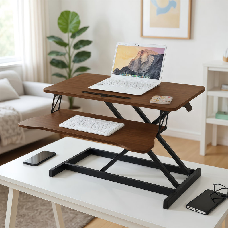 Convertisseur de bureau 32 pouces (sans la chaise), Noyer