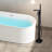 Floor Mount Bathroom Freestanding Tub Filler Waterfall Faucet With Handheld Shower